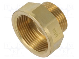 Male-female,reductive,hexagonal; brass CW617N; BR