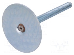 Foot of pin; Base dia: 80mm; M12; steel; Plunger length: 125mm