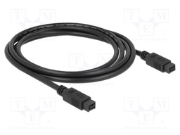 Cable; FireWire 9pin plug,both sides; 2m; black; Øcable: 6mm