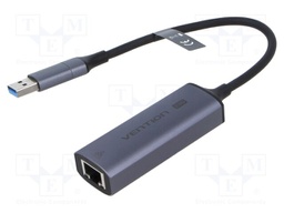 USB to Ethernet adapter; 10/100/1000/2500Mbps; grey; 0.15m