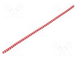 Rope; polypropylene; Ørope: 4mm; L: 50m; with a core; white-red