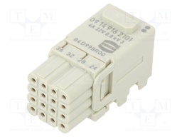 Connector: HDC; module; female; Han Modular Domino; PIN: 16
