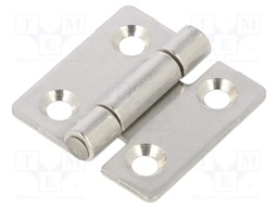 Hinge; Width: 30mm; stainless steel; H: 30mm; Holes pitch: 18/18mm