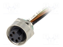 Socket; 7/8"; 0.5m; female; PIN: 5; straight; with leads; PVC