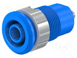 Socket; 4mm banana; 24A; 1kV; Cutout: Ø12.2mm; blue; nickel plated