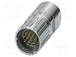 Connector: M23; plug; PIN: 12; crimped; straight; M23 PRO; 8A; 150V