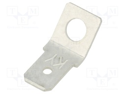 Terminal: flat; 6.3mm; 0.8mm; male; screw; brass; tinned; angled