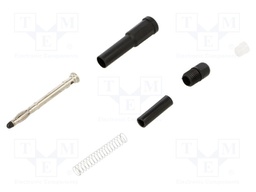 Plug; 2,4mm banana; 5A; 1.5kV; black; Overall len: 65.02mm; Ø: 1mm