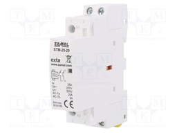 Contactor: 2-pole installation; 25A; 230VAC; NO x2; DIN; -5÷60°C