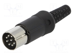 Plug; DIN; male; PIN: 8; Layout: 270°; straight; for cable; soldering