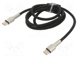 Cable; USB C plug,both sides; 1m; black; 100W