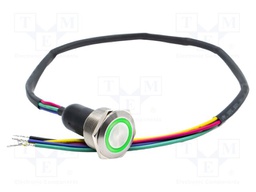Switch: vandal resistant; SPDT; 3A/250VAC; IP67; ON-(ON); green; 3V