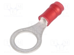 Ring terminal; M8; Ø: 7.92mm; 0.3÷1.42mm2; crimped; for cable; red