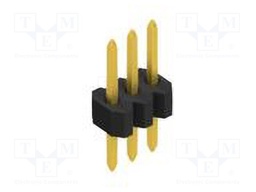 Connector: pin strips; pin header; male; PIN: 3; 1.27mm; THT; 1x3