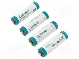 Re-battery: Li-Ion; AA; 1.5V; 2866mAh; blister; 4pcs.