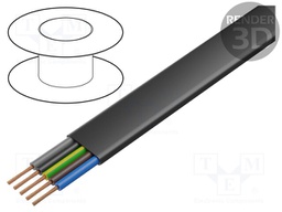 Wire; PVC-Flach; 5G1,5mm2; unshielded; 450/750V; PVC; Cu; stranded