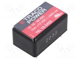 Converter: DC/DC; 12W; Uin: 18÷36V; Uout: 12VDC; Uout2: -12VDC; DIP16