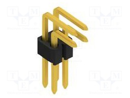 Connector: pin strips; pin header; male; PIN: 4; 1.27mm; THT; 2x2