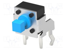 Microswitch TACT; SPST; Pos: 2; 0.05A/24VDC; THT; none; 1.6N; square