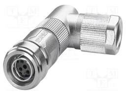 Connector: M12; plug; PIN: 4; 48V; angled; IP65; crimped; D code; 4A
