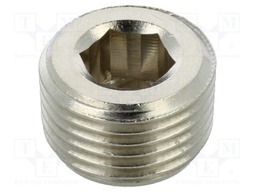 Accessories: screw plug; R 1/2" external; nickel plated brass