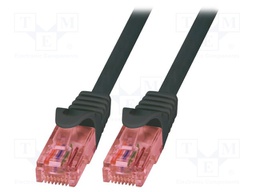 Patch cord; U/UTP; 6; stranded; Cu; LSZH; black; 1.5m; RJ45 plug