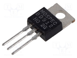 Transistor: PNP; bipolar; 100V; 15A; 90W; TO220