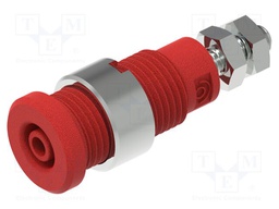 Connector: 2mm banana; socket; red; M3 screw; insulated