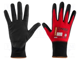 Protective gloves; Size: 9; black-red; nitryl,nylon,spandex