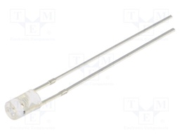 LED; 3mm; red; 500÷750mcd; 140°; Front: flat; 5V; Pitch: 2.54mm