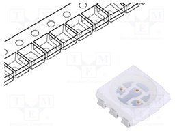 LED; SMD; 5050,PLCC6; yellow; 6(typ)lm; 810÷2500mcd; 5.4x5x1.5mm