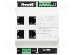 Switch PoE Ethernet; Number of ports: 4; 10Mbps,100Mbps,1Gbps