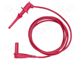 Test lead; 5A; angular banana plug 4mm-hook clip-on; insulated