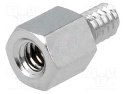 Screwed spacer sleeve; Int.thread: UNC4-40; 5mm; brass; nickel