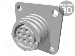 Socket; female; PIN: 8; w/o contacts; CPC Series 2; Case: size 11