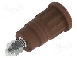 Connector: 4mm banana; socket; 36A; brown; nickel plated; M4; 34mm