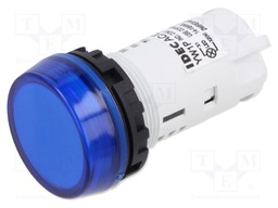 LED Panel Mount Indicator, Blue, 24 V, 22 mm, 20 mA, IP65