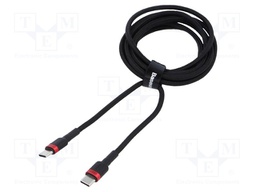 Cable; High Speed,USB 2.0; USB C plug,both sides; 2m; black; 100W
