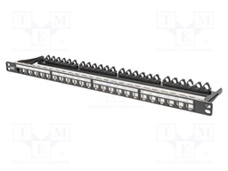 Patch panel; Keystone; black; Number of ports: 24; 19"; rack 19"