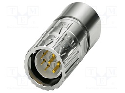 Connector: M23; plug; PIN: 8(4+4); crimped; straight; M23 PRO; 630V