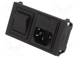 Connector: AC supply; socket; male; 10A; 250VAC; IEC 60320