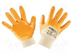 Protective gloves; Size: 9; orange; cotton,nitryl; Safety cat: 2