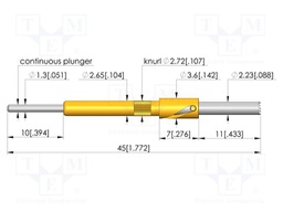 Test needle; Spring compression: 4mm; 5mm; 5A; steel; Ø: 2.25mm