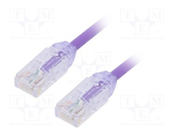 Patch cord; TX6A-28™,U/UTP; 6a; solid; Cu; LSZH; violet; Len: 1m