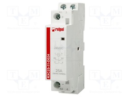 Contactor: 2-pole installation; 25A; 24VDC; NC + NO; IP20; RXC25