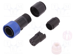 Connector: circular; plug; female; PIN: 6; w/o contacts; for cable