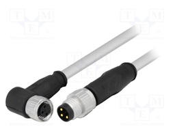 Cable: for sensors/automation; M8-M8; male; female; PIN: 3; plug