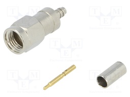 Plug; SMA; male; straight; 50Ω; RG316; crimped; for cable; teflon