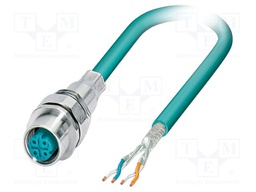Connector: M12; socket; PIN: 4; female; 48V; straight; cables; D code