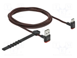 Cable; USB 2.0; gold-plated; 1.5m; black,red; 24AWG,28AWG; 480Mbps